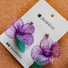 Load image into Gallery viewer, Sinamay Flower Earrings - Common Room PH