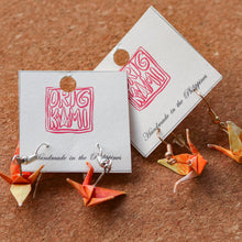Load image into Gallery viewer, Paper Crane Dangling Earrings - Common Room PH