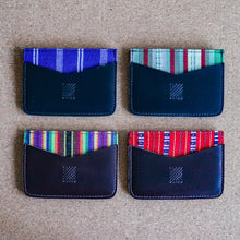 Load image into Gallery viewer, Leather Cardholders with Handwoven Fabric detail - Common Room PH