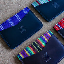Load image into Gallery viewer, Leather Cardholders with Handwoven Fabric detail - Common Room PH
