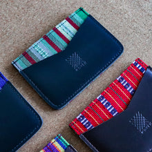 Load image into Gallery viewer, Leather Cardholders with Handwoven Fabric detail - Common Room PH