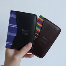 Load image into Gallery viewer, Leather Cardholders with Handwoven Fabric detail - Common Room PH