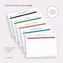 Load image into Gallery viewer, Oxford: 30-Day Habit Tracker Printable - Common Room PH