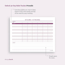 Load image into Gallery viewer, Oxford: 30-Day Habit Tracker Printable - Common Room PH
