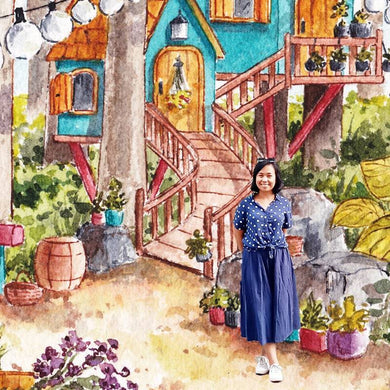 Custom Treehouse, House, or Shop Watercolor by Peregrina - Common Room PH