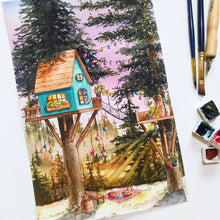 Load image into Gallery viewer, Custom Treehouse, House, or Shop Watercolor by Peregrina - Common Room PH