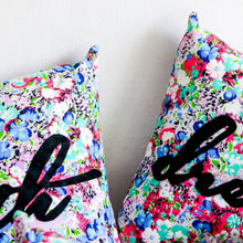 Load image into Gallery viewer, Printed Word Pillows in Floral Pattern - Common Room PH