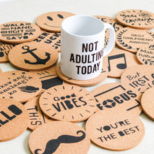 Load image into Gallery viewer, Printed Cork Coaster: Circle - Common Room PH