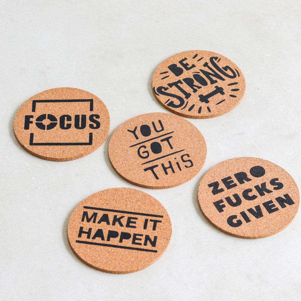 Grafik Werkstatt 'Breakout' Funny Cork Coaster - Set Of 4 Non-Slip Drink Coasters (9.5x9.5 Cm) - View #8