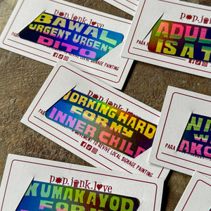 Jeepney Signage Holo Sticker Singles | Small