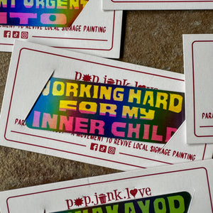 Jeepney Signage Holo Sticker Singles | Small