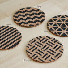 Load image into Gallery viewer, Printed Cork Coaster | Geometric
