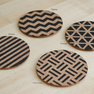 Printed Cork Coaster | Geometric