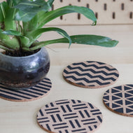 Printed Cork Coaster | Geometric