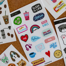 Load image into Gallery viewer, Self-care Sticker Sheets
