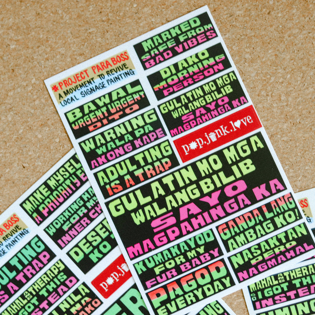 Jeepney Signage Sticker Sheets