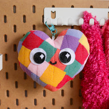 Load image into Gallery viewer, Upcycled Keychain Plushies | Tiraso - Heart &amp; Rainbow
