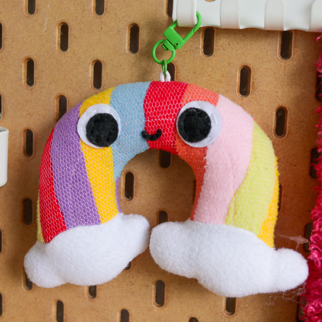 Upcycled Keychain Plushies | Tiraso - Heart & Rainbow