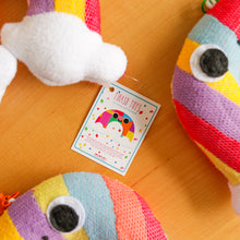 Load image into Gallery viewer, Upcycled Keychain Plushies | Tiraso - Heart &amp; Rainbow
