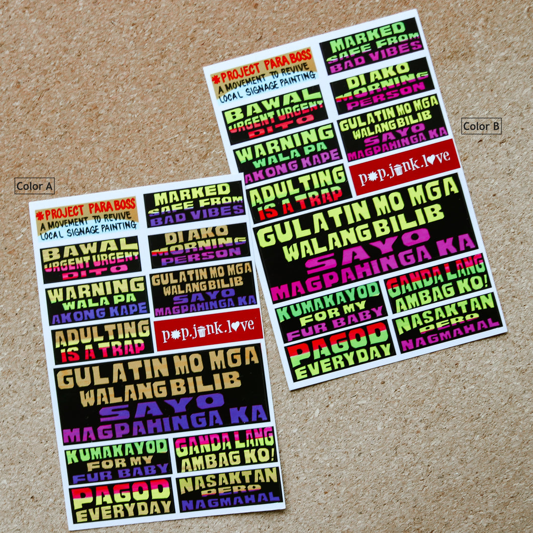 Jeepney Signage Sticker Sheets