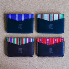 Load image into Gallery viewer, Leather Cardholders with Handwoven Fabric detail - Common Room PH
