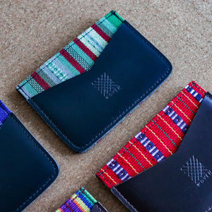Leather Cardholders with Handwoven Fabric detail - Common Room PH