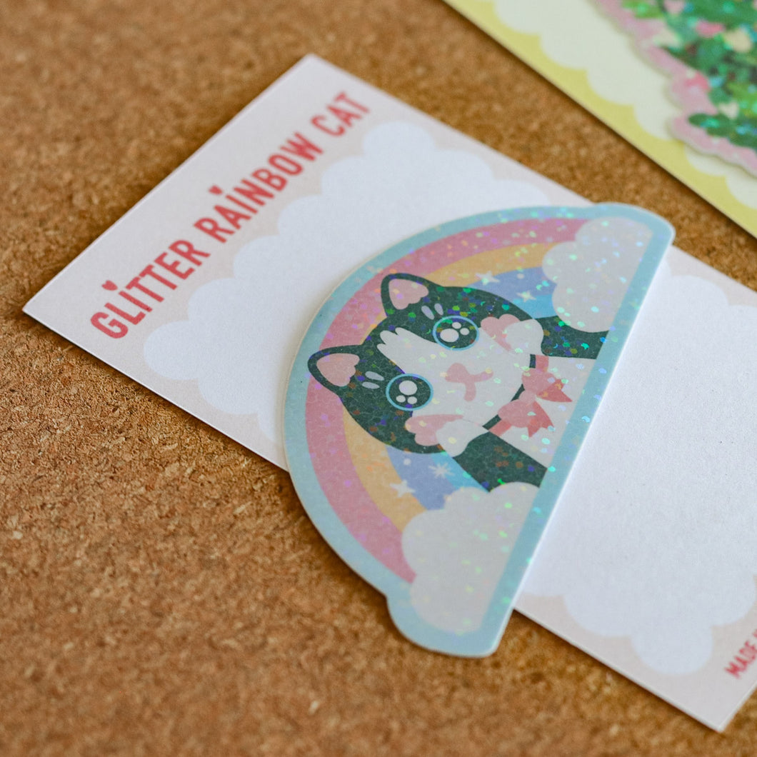 Glitter Cat Waterproof Vinyl Sticker Singles - Common Room PH