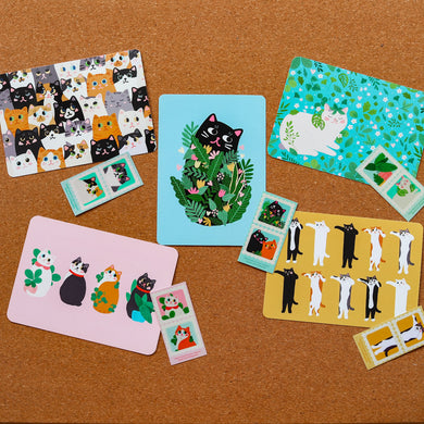Cat Postcard & Sticker Set - Common Room PH