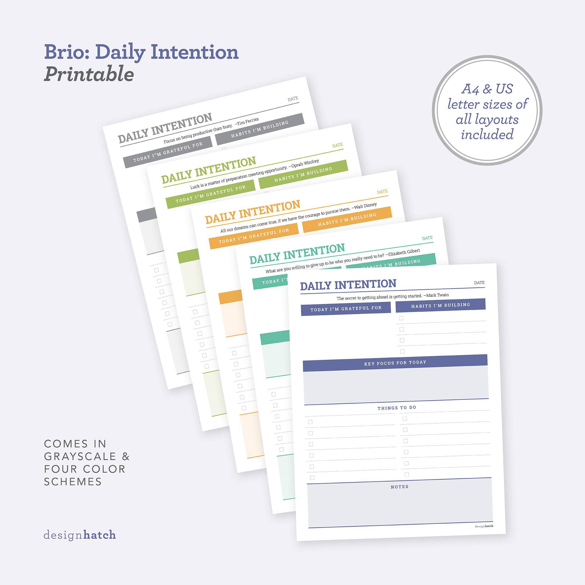 Brio: Daily Planner Printables