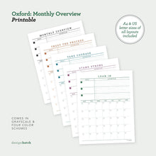 Load image into Gallery viewer, Oxford: Monthly Planner Printables - Common Room PH
