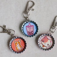 Kawaii Bottle Cap Keychains - Common Room PH