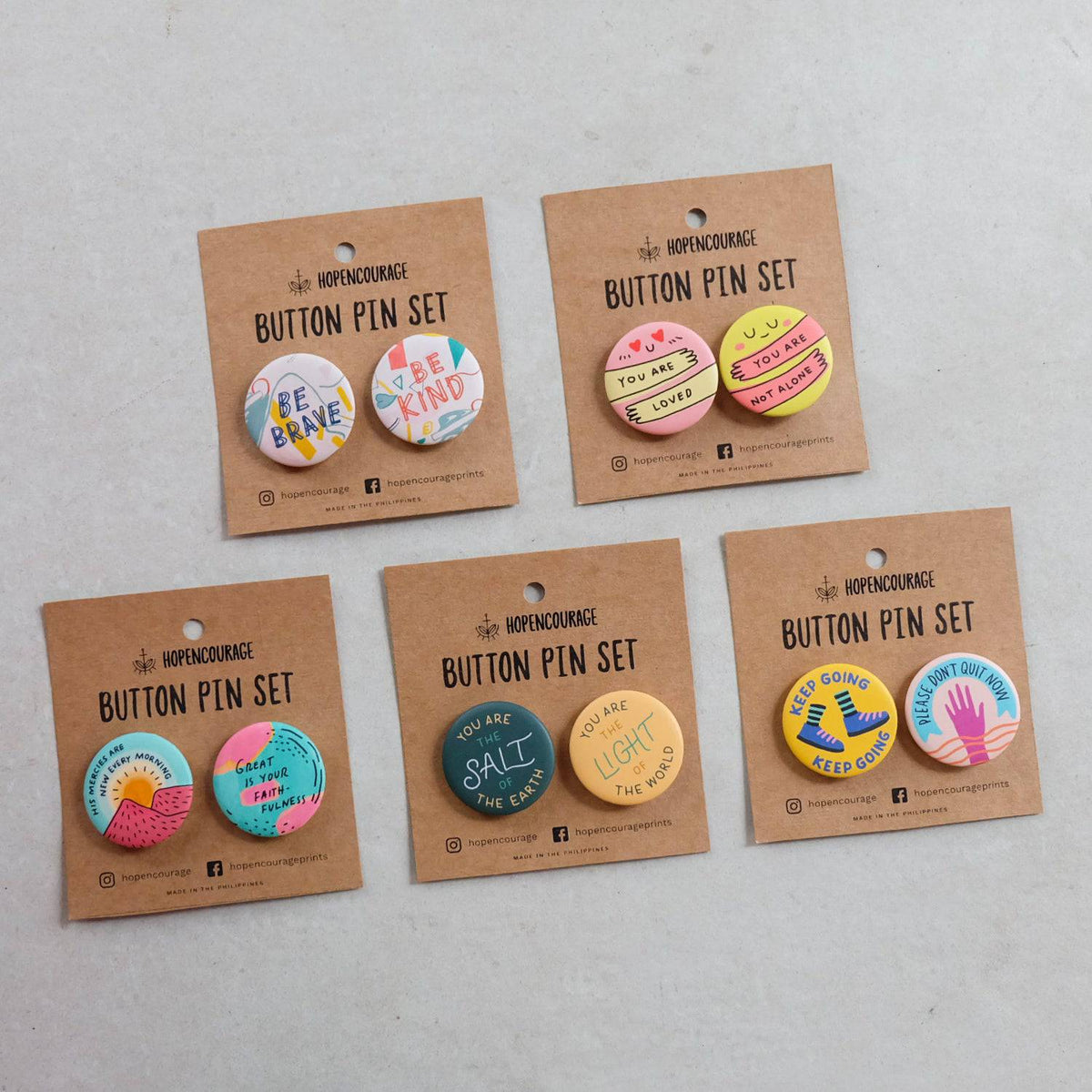 Button Pin Sets by Hopencourage – Common Room PH