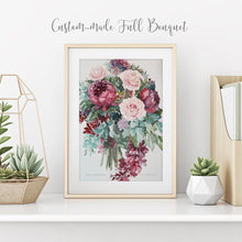Load image into Gallery viewer, Custom Watercolor Wedding Bouquet Portrait by Kaliwete Creatives - Common Room PH
