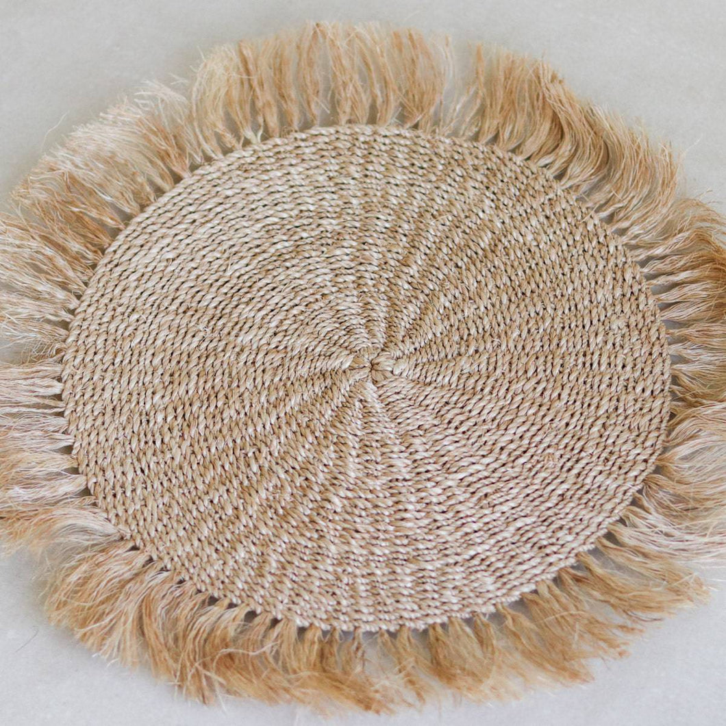 Abaca Fringe Placemat and Coaster - Common Room PH