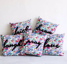 Load image into Gallery viewer, Printed Word Pillows in Floral Pattern - Common Room PH
