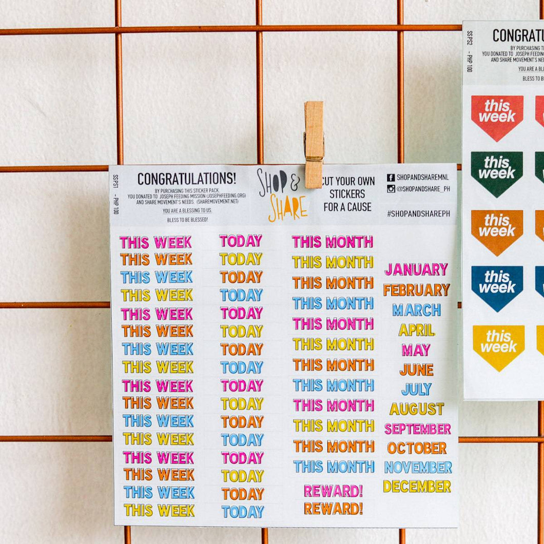 DIY Sticker Sheet: Days - Common Room PH